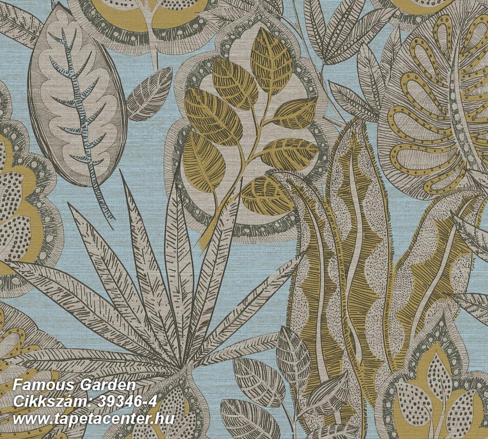 Természeti mintás,textil hatású,barna,kék,sárga,súrolható,vlies tapéta Természeti mintás,textil hatású,barna,kék,sárga,súrolható,vlies tapéta